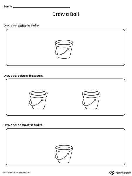 Positional Words Worksheet: Beside, Between, On Top Of