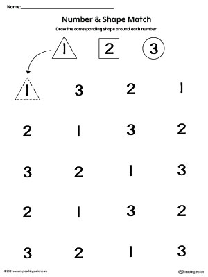 Match and Draw Shapes According to the Number