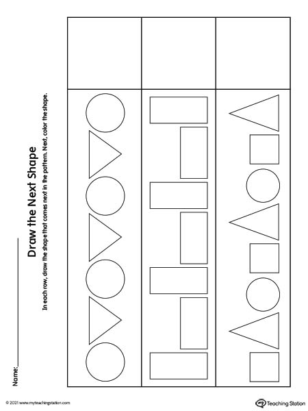 Free Preschool Kindergarten Pattern Worksheets Printable K5 Learning 