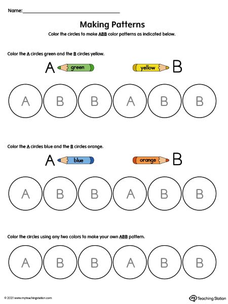 Pre-K patterns printables.