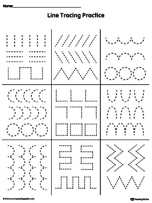 Straight Curved Shape Line Tracing Practice