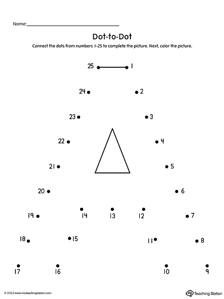 Dot-to-Dot Letter A Printable Worksheet