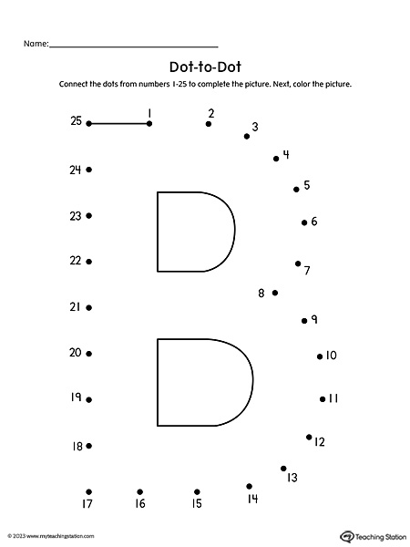 Dot-to-Dot Letter B Printable Worksheet