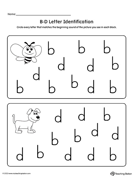 B-D Letter Reversal Help Worksheet