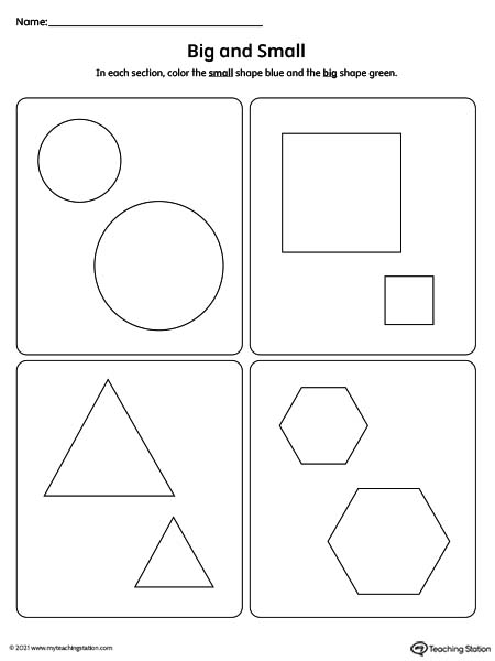 FREE Big and Small Worksheets