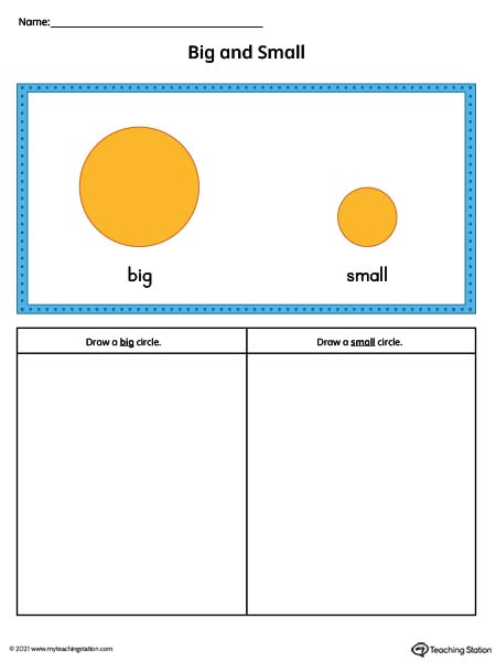 Big and Small Worksheet: Drawing the Correct Size (Color)