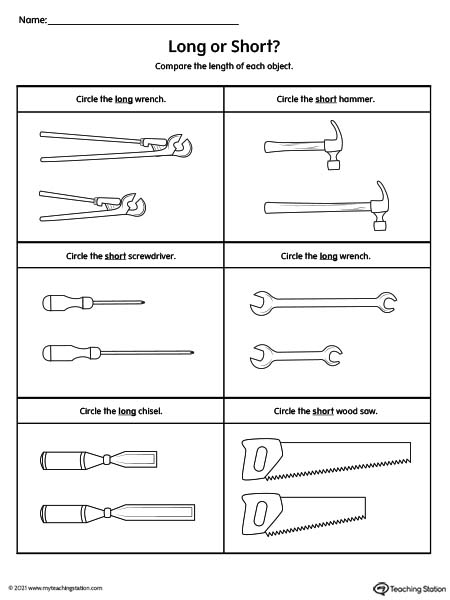 Long Or Short Worksheet MyTeachingStation