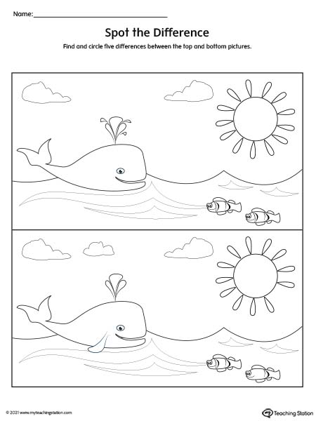 Spot the Difference Worksheet | MyTeachingStation.com