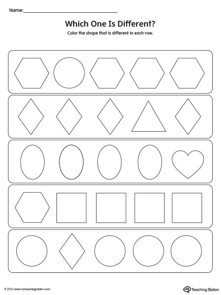 which geometric shape is different myteachingstation com