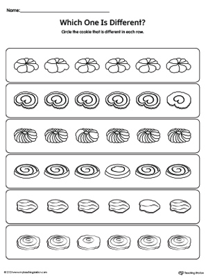 Pre-k which one is different printable worksheet.