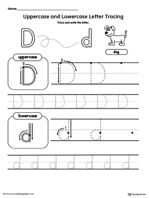 free tracing uppercase and lowercase letter d myteachingstation com