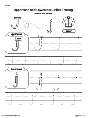 Tracing Uppercase and Lowercase Letter J