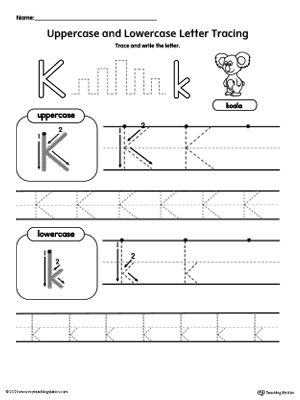 Tracing Uppercase and Lowercase Letter K