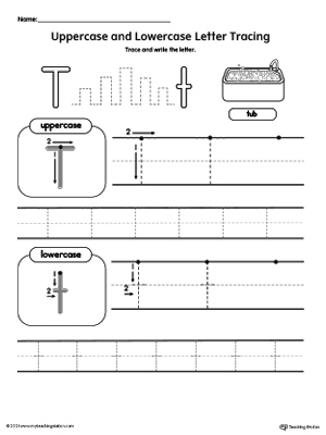 Tracing Uppercase and Lowercase Letter T